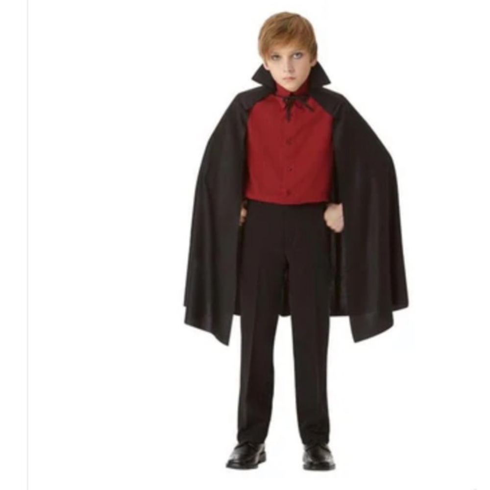 VAMPIRE kids deluxe black collared Halloween costume cape unisex
